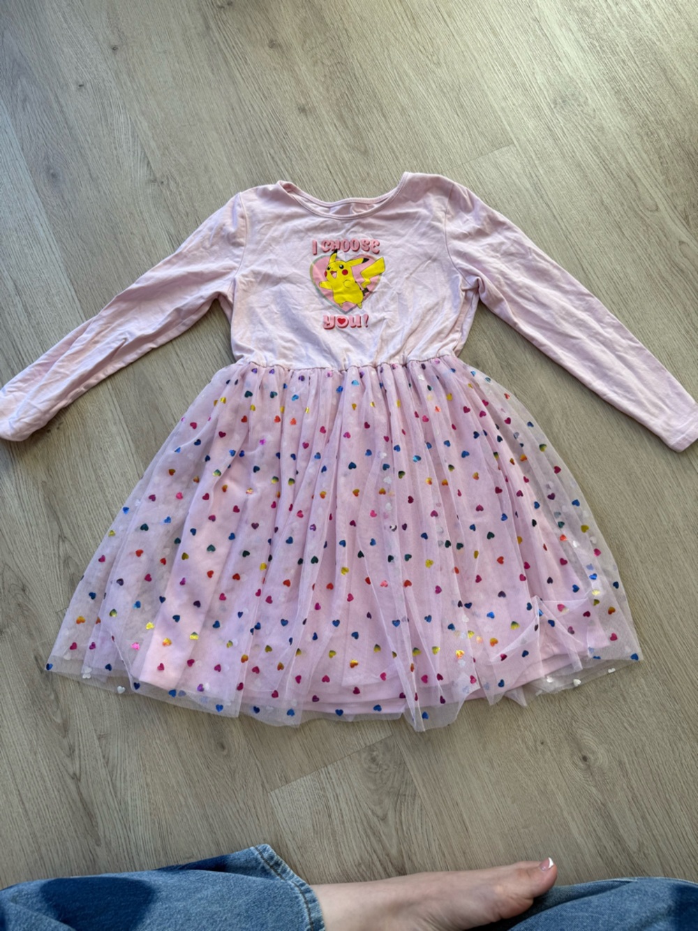 Pokemon Pink Long Sleeve Tulle Heart Dress